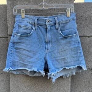 James Denim Gigi Wanderlust Jean Shorts Denim Frayed Hem 25